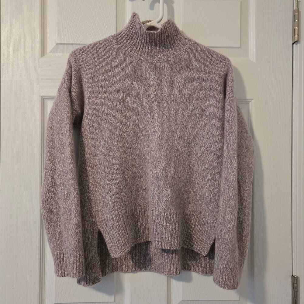 C By Bloomingdale 100% 2Ply Cashmere Lavender Women's Turtleneck Sweater Size XL